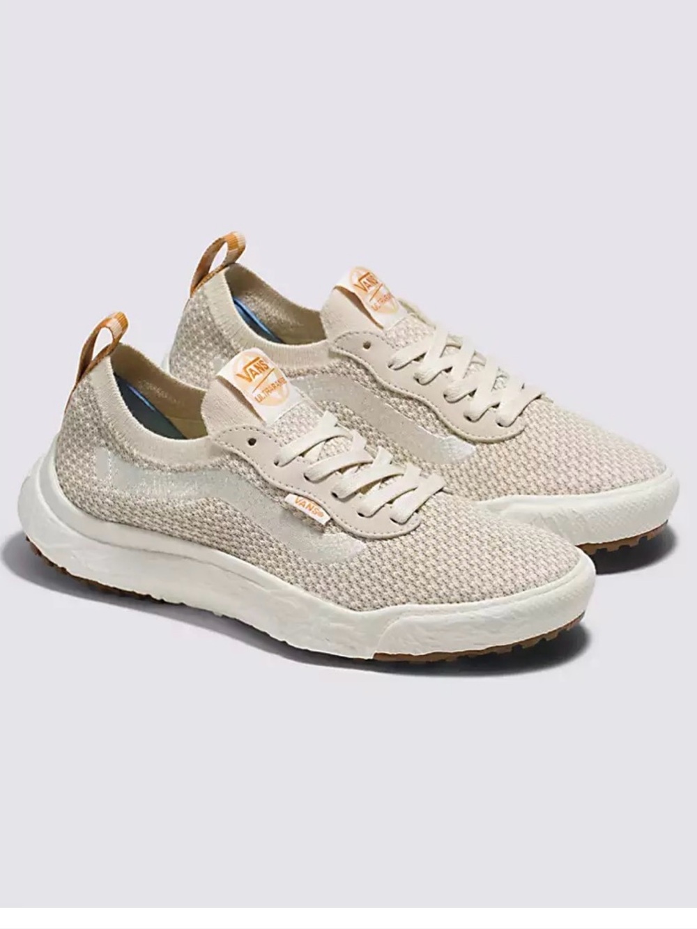 Vans Women's Cream Knit Slip-On Lace Sneakers